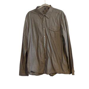 VTG Kenneth Cole Reaction LS Shirt Snap Front Gray Chest Pocket Men XXL